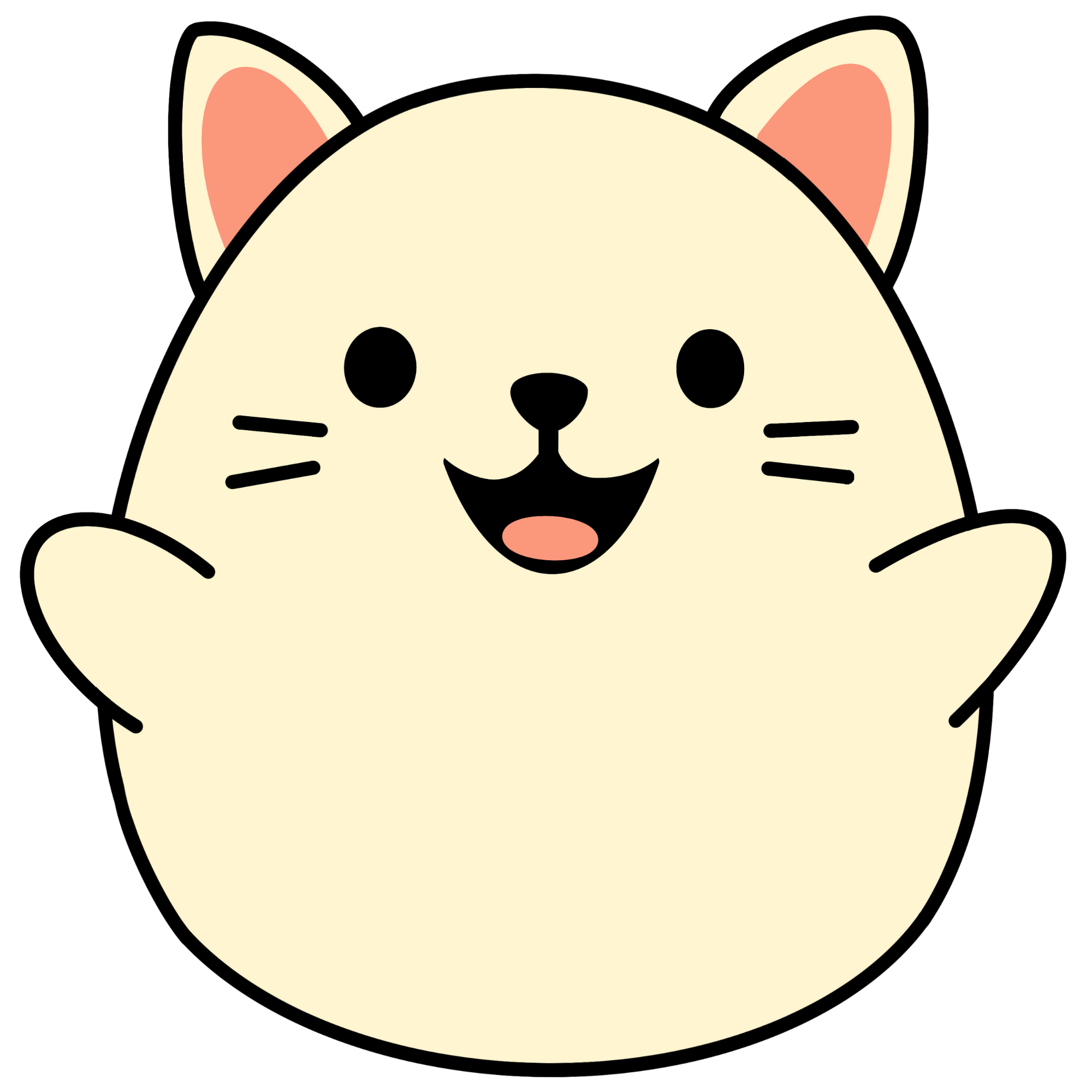 Happy Cat Kawaii Plushie Cross-Stitch Pattern
